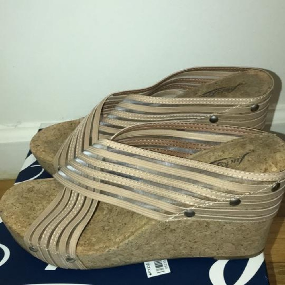 Lucky Brand NEW LKMILLER2 Platinum Wedge Sandals